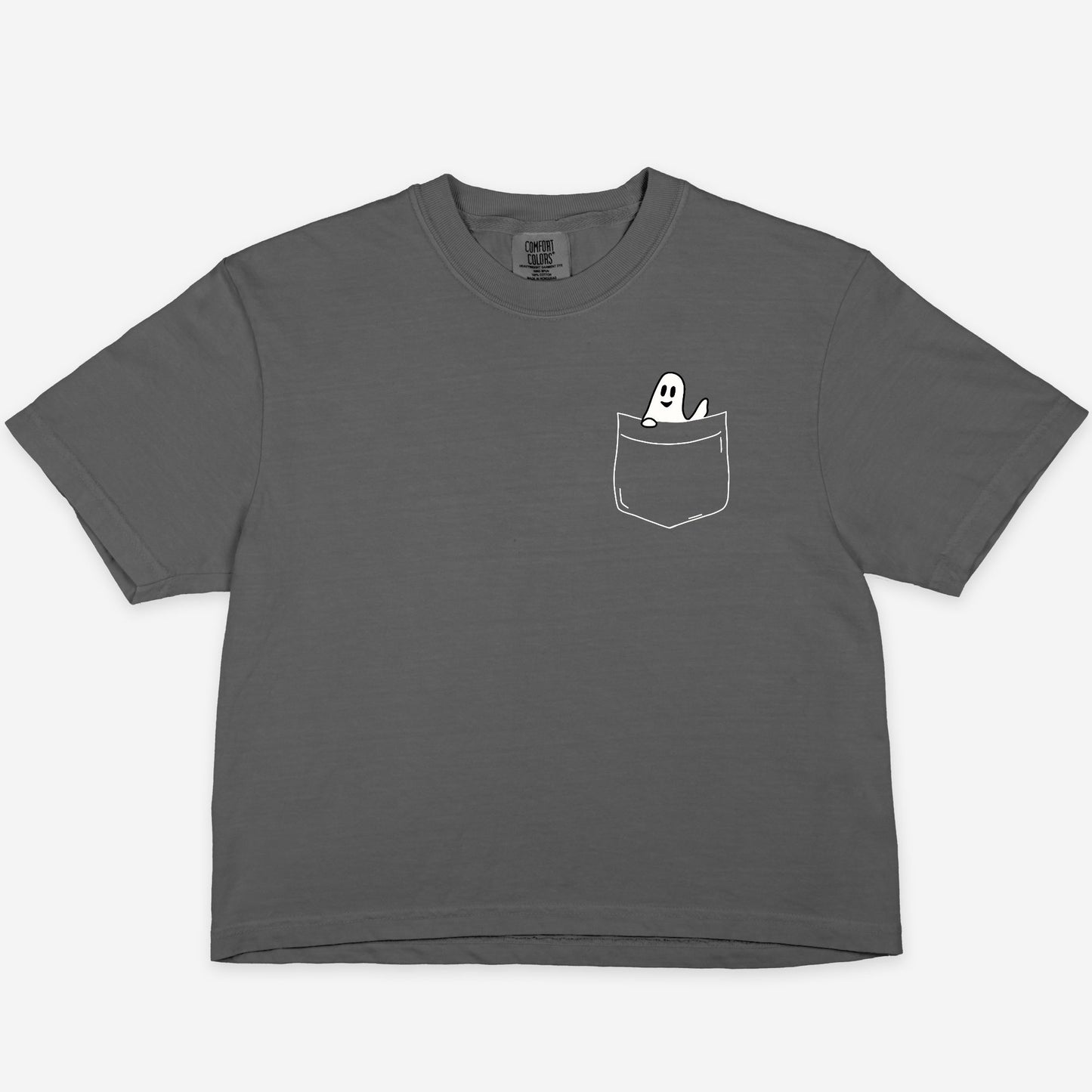Ghost in Pocket Comfort Colors Boxy Tee