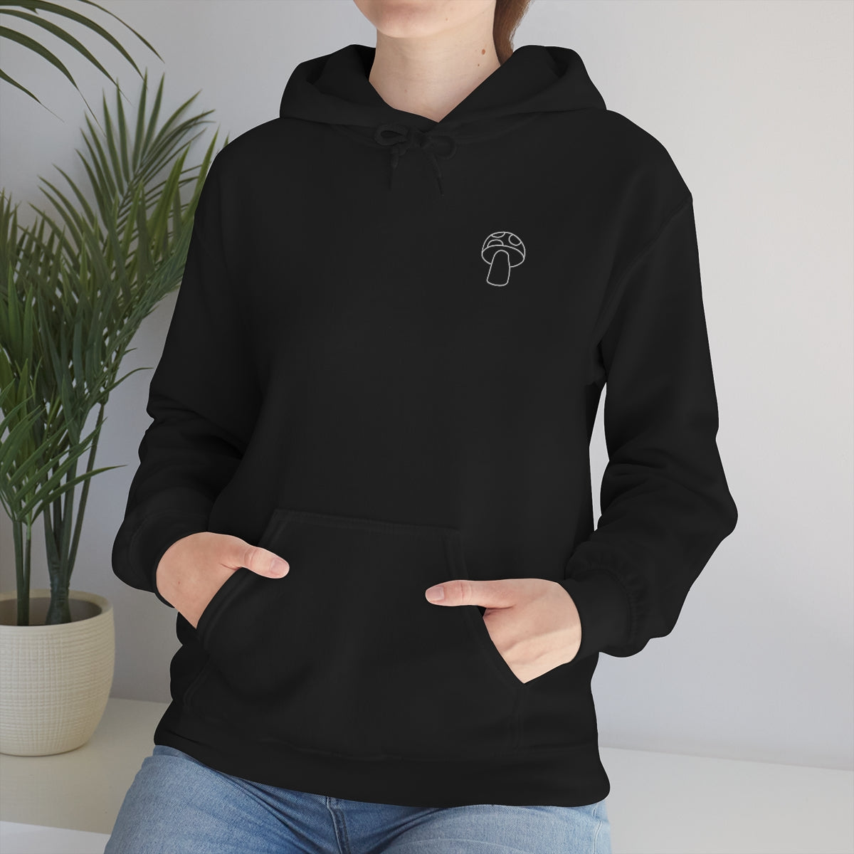 Little Mushroom Outline Unisex Heavy Blend™ Hooded Sweatshirt