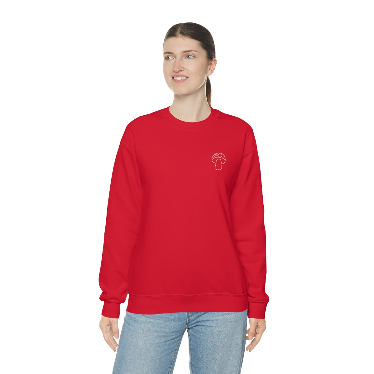 Little Mushroom Outline Unisex Heavy Blend™ Crewneck Sweatshirt