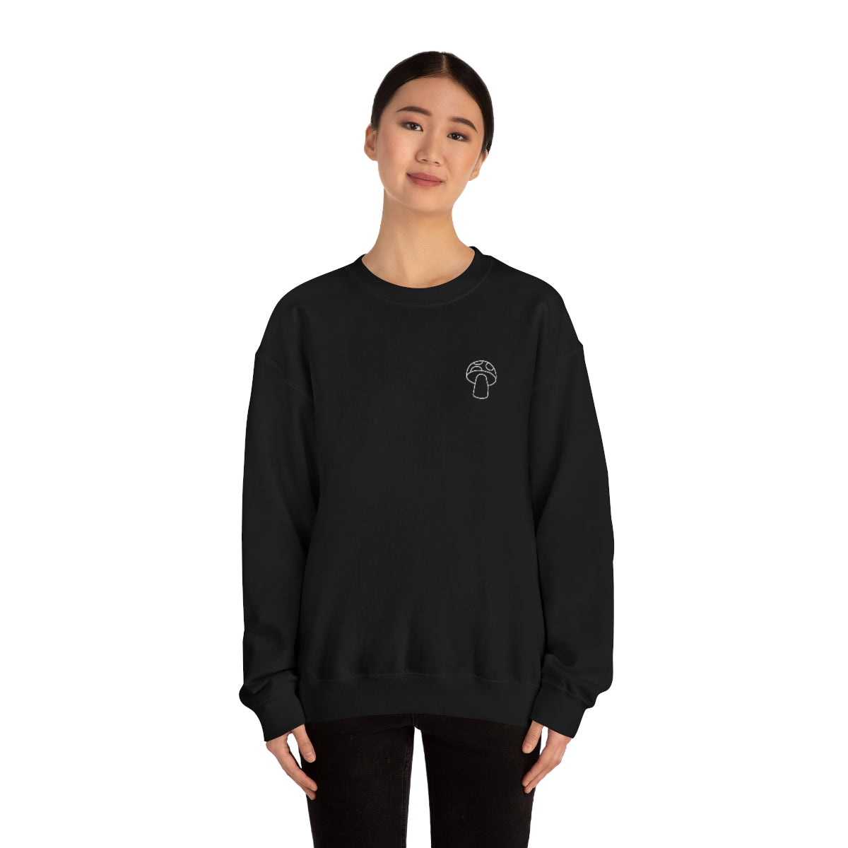 Little Mushroom Outline Unisex Heavy Blend™ Crewneck Sweatshirt