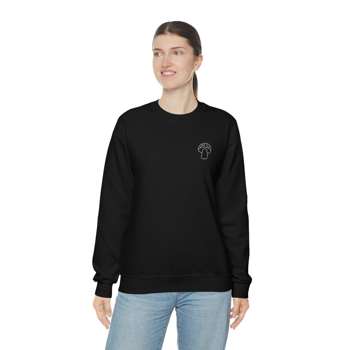 Little Mushroom Outline Unisex Heavy Blend™ Crewneck Sweatshirt