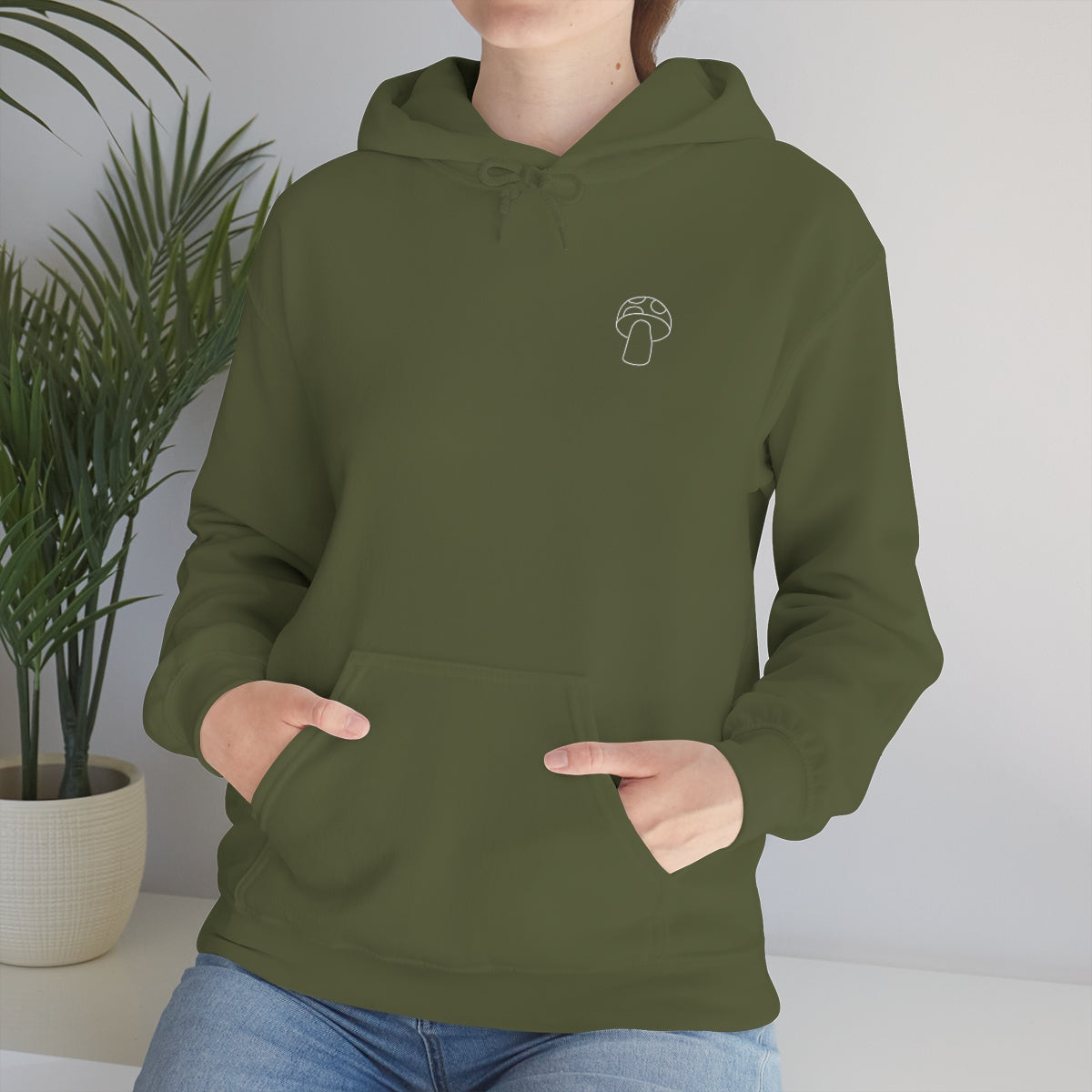 Little Mushroom Outline Unisex Heavy Blend™ Hooded Sweatshirt