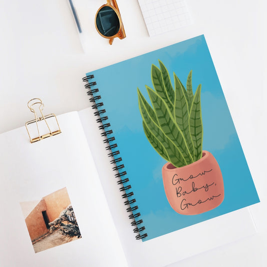 Snake Plant Grow Baby Grow Spiral Notebook - Ruled Line