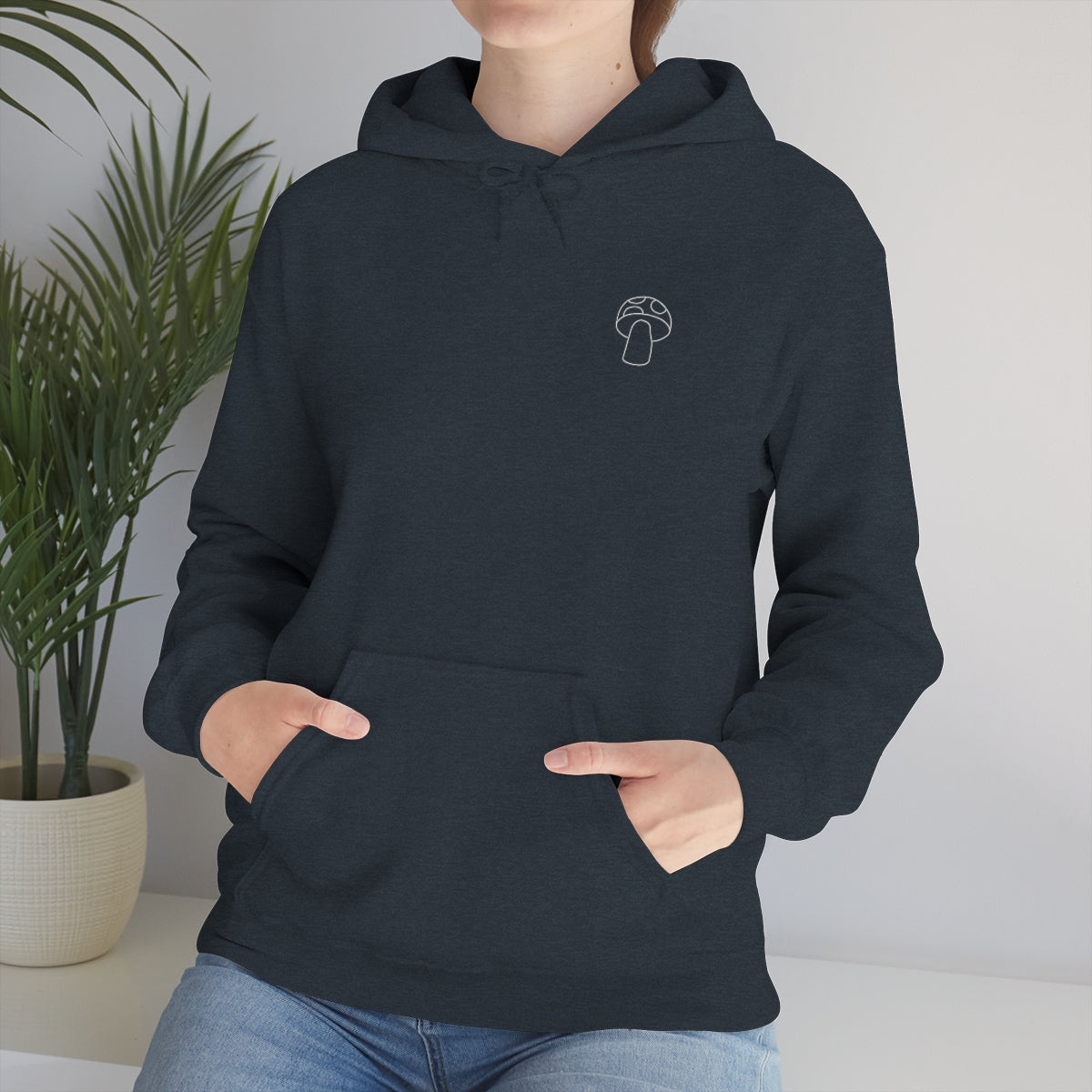 Little Mushroom Outline Unisex Heavy Blend™ Hooded Sweatshirt