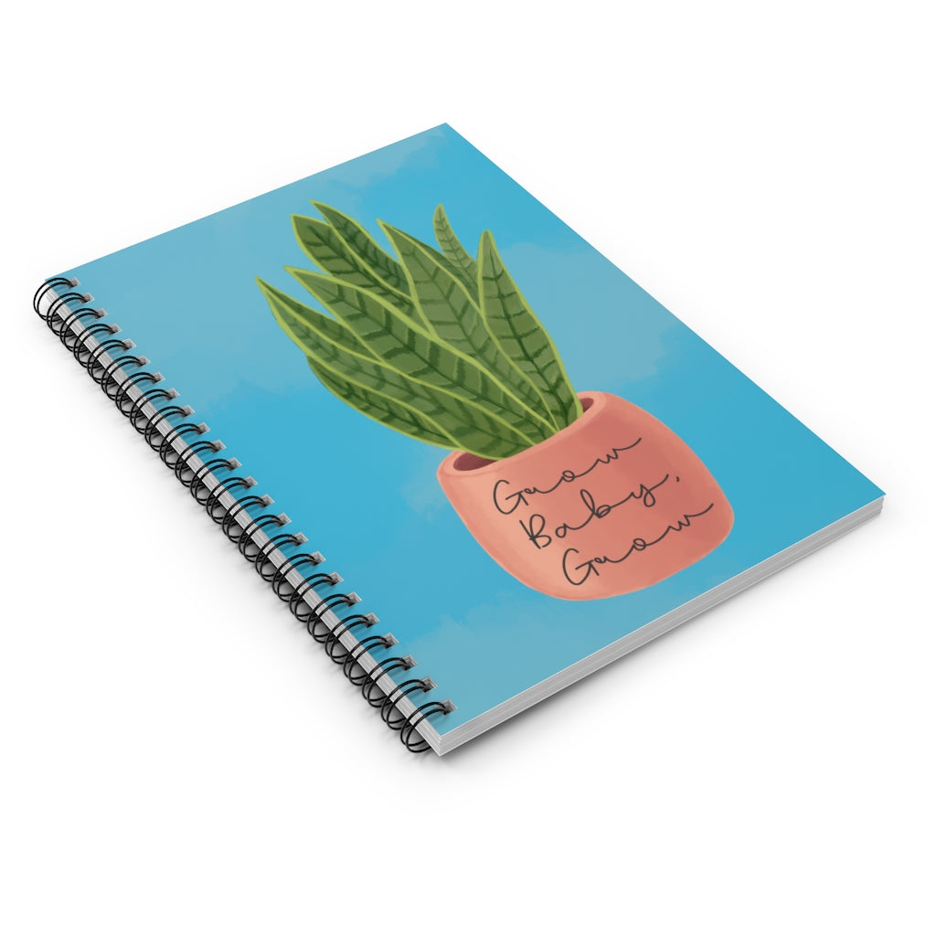 Snake Plant Grow Baby Grow Spiral Notebook - Ruled Line