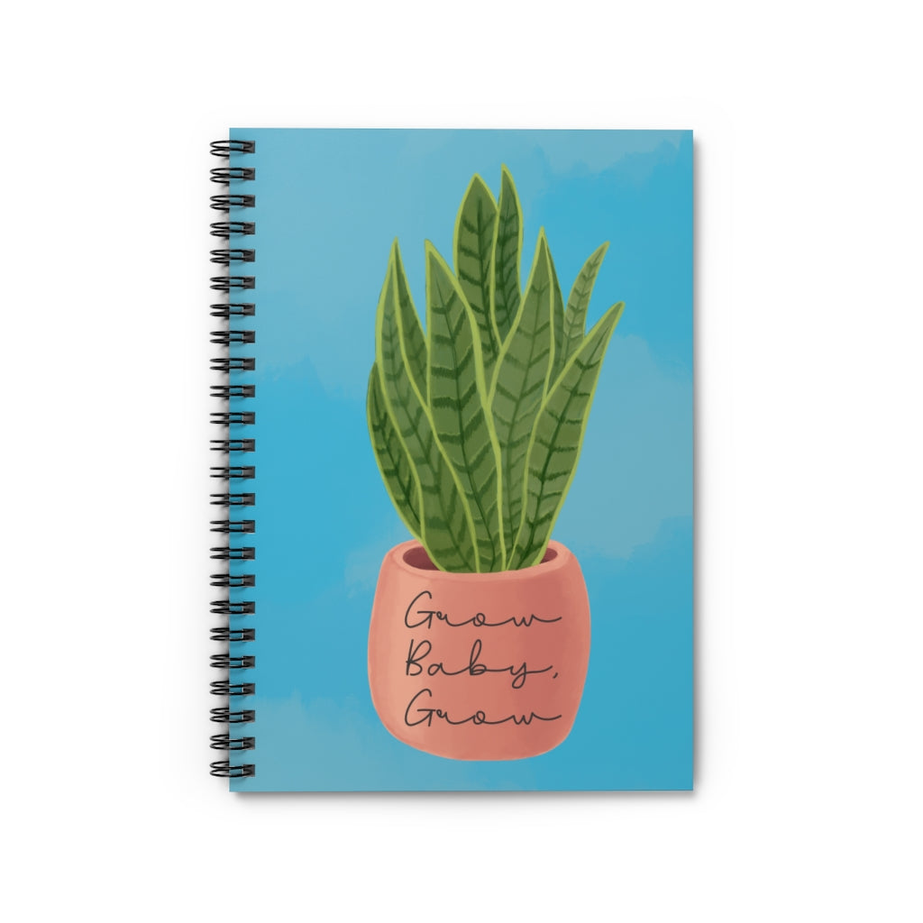 Snake Plant Grow Baby Grow Spiral Notebook - Ruled Line