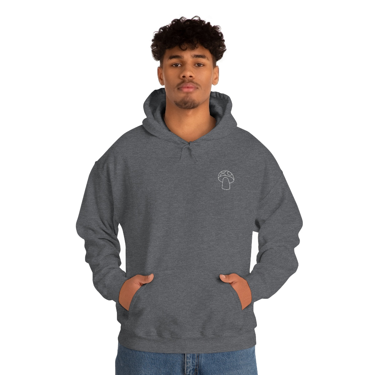 Little Mushroom Outline Unisex Heavy Blend™ Hooded Sweatshirt