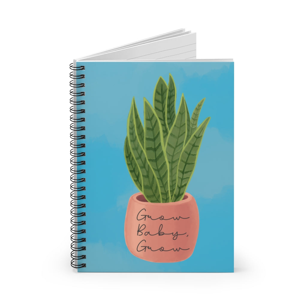 Snake Plant Grow Baby Grow Spiral Notebook - Ruled Line