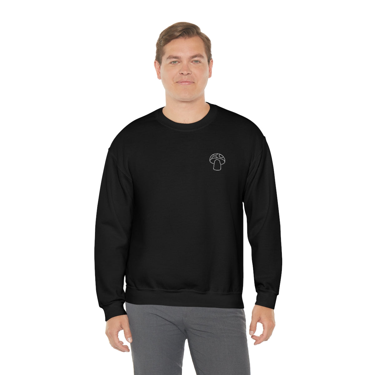 Little Mushroom Outline Unisex Heavy Blend™ Crewneck Sweatshirt