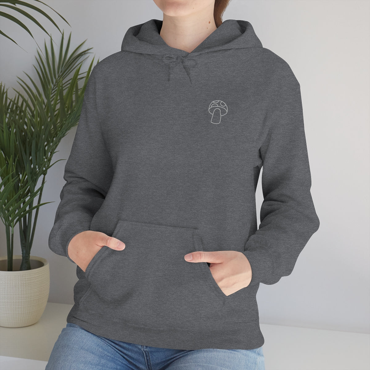 Little Mushroom Outline Unisex Heavy Blend™ Hooded Sweatshirt