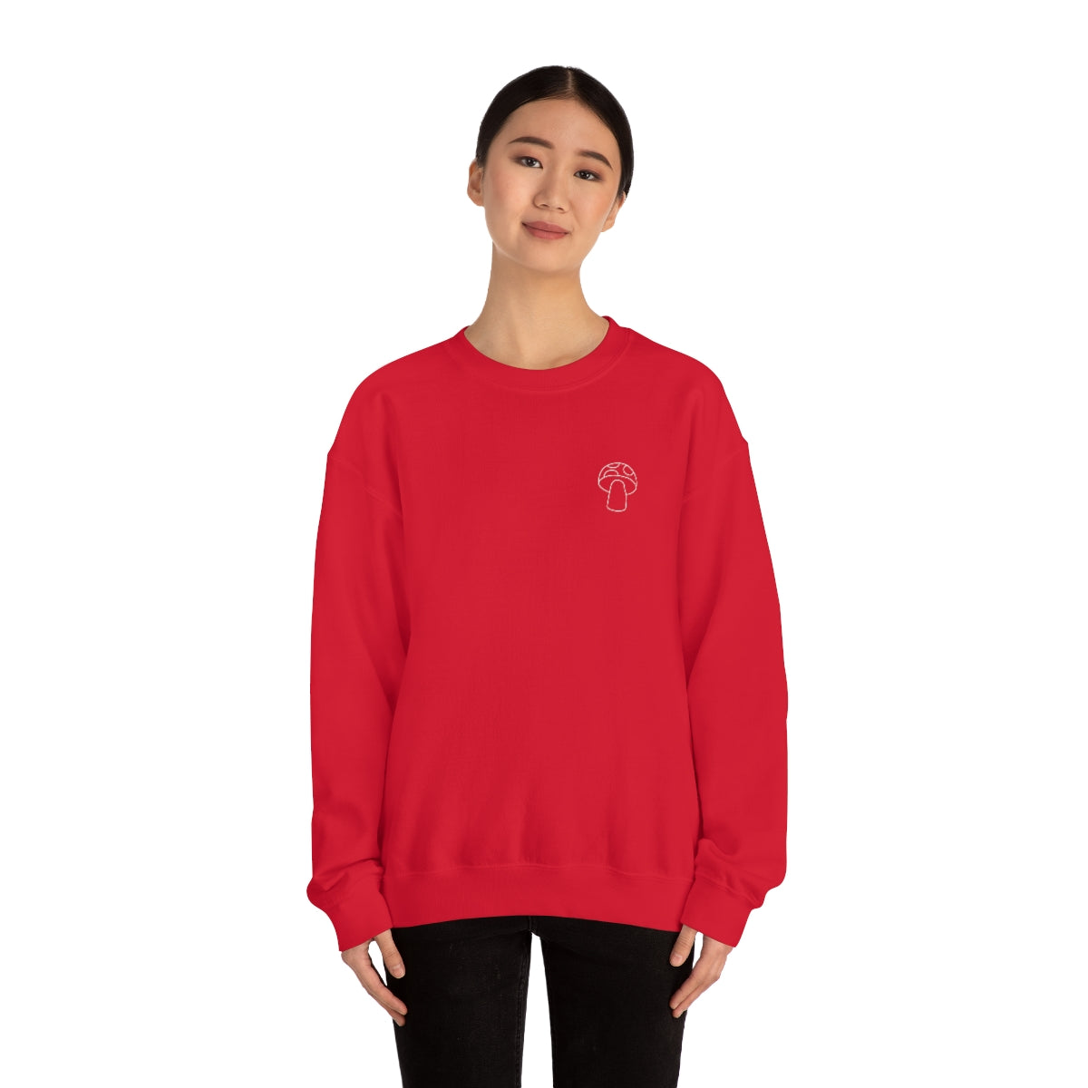 Little Mushroom Outline Unisex Heavy Blend™ Crewneck Sweatshirt