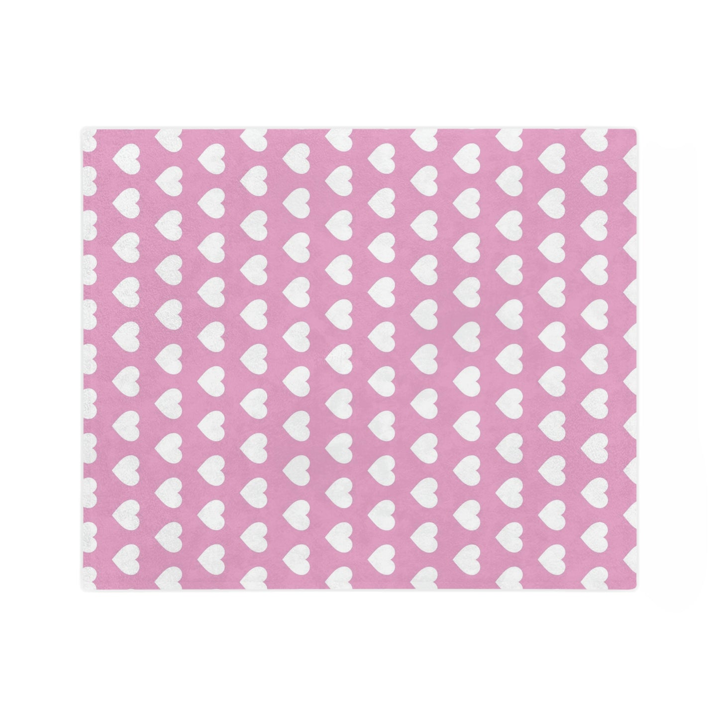 Cozy Pink Blanket with White Hearts