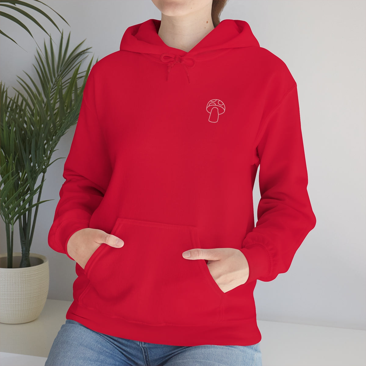 Little Mushroom Outline Unisex Heavy Blend™ Hooded Sweatshirt