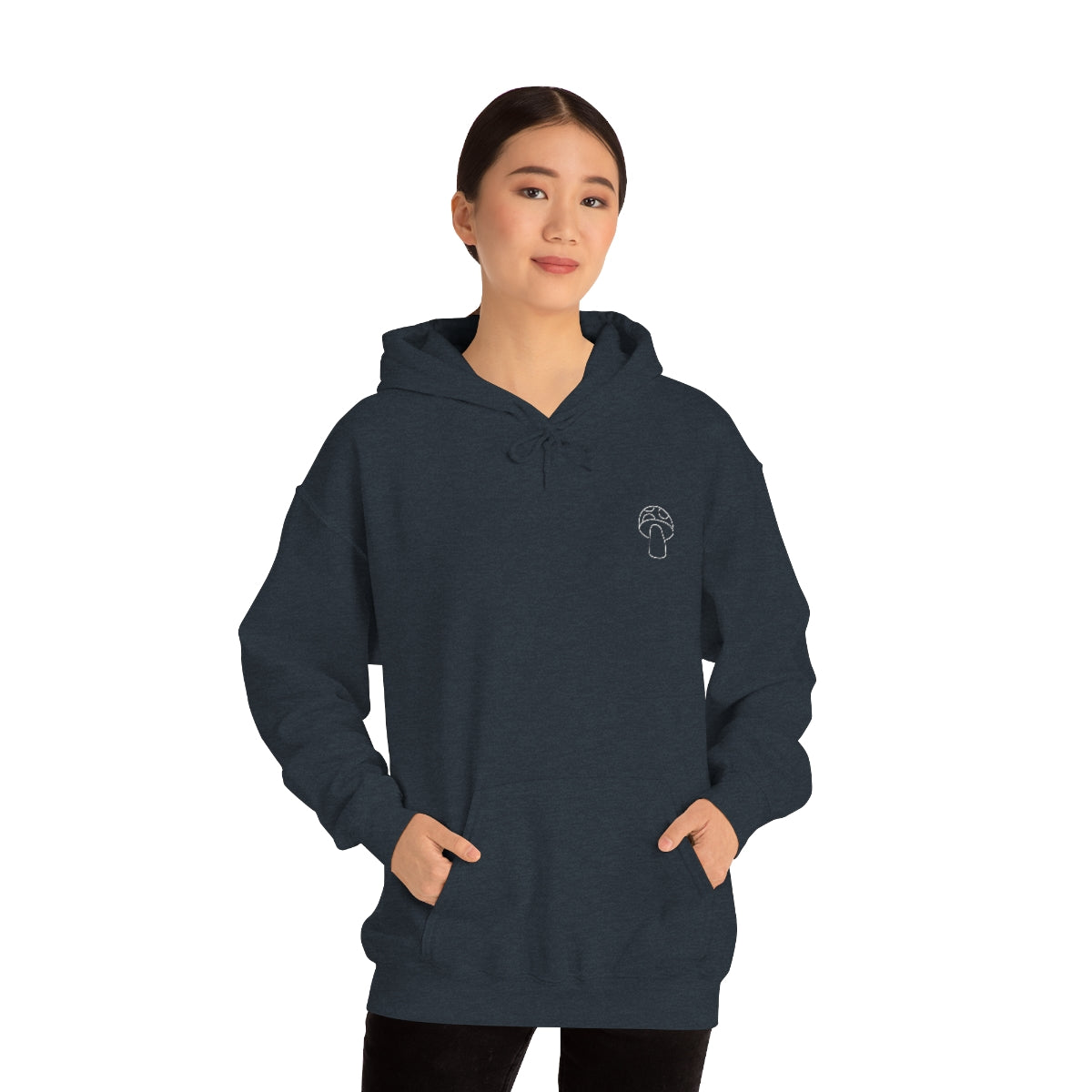 Little Mushroom Outline Unisex Heavy Blend™ Hooded Sweatshirt